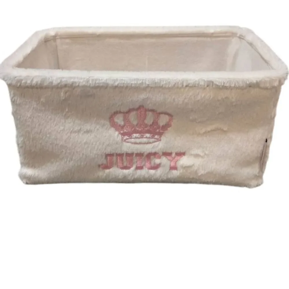 Juicy Couture Home JUICY Bold Crown Logo Velour Decorative Storage Basket